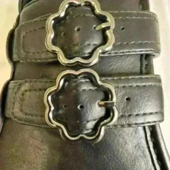 Sam & Libby Chiara Chunky Gothic Embellished  Buckle Combat Boots size 6 - Picture 5 of 9